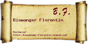 Biswanger Florentin névjegykártya
